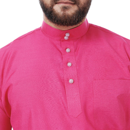 Baju Melayu Tenun Pahang Dark Pink