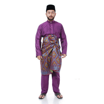 Baju Melayu Tenun Pahang Dark Purple