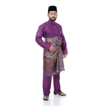 Baju Melayu Tenun Pahang Dark Purple