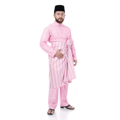 Baju Melayu Tenun Pahang Light Pink