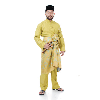 Baju Melayu Tenun Pahang Olive Green