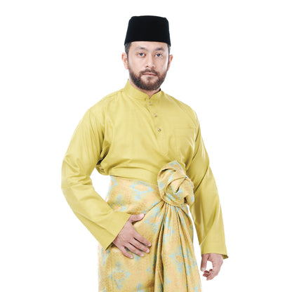 Baju Melayu Tenun Pahang Olive Green