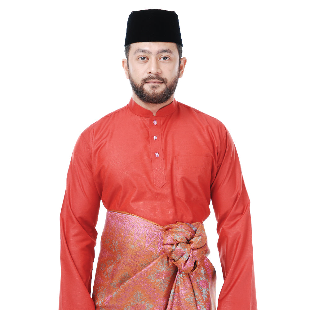 Baju Melayu Tenun Pahang Red
