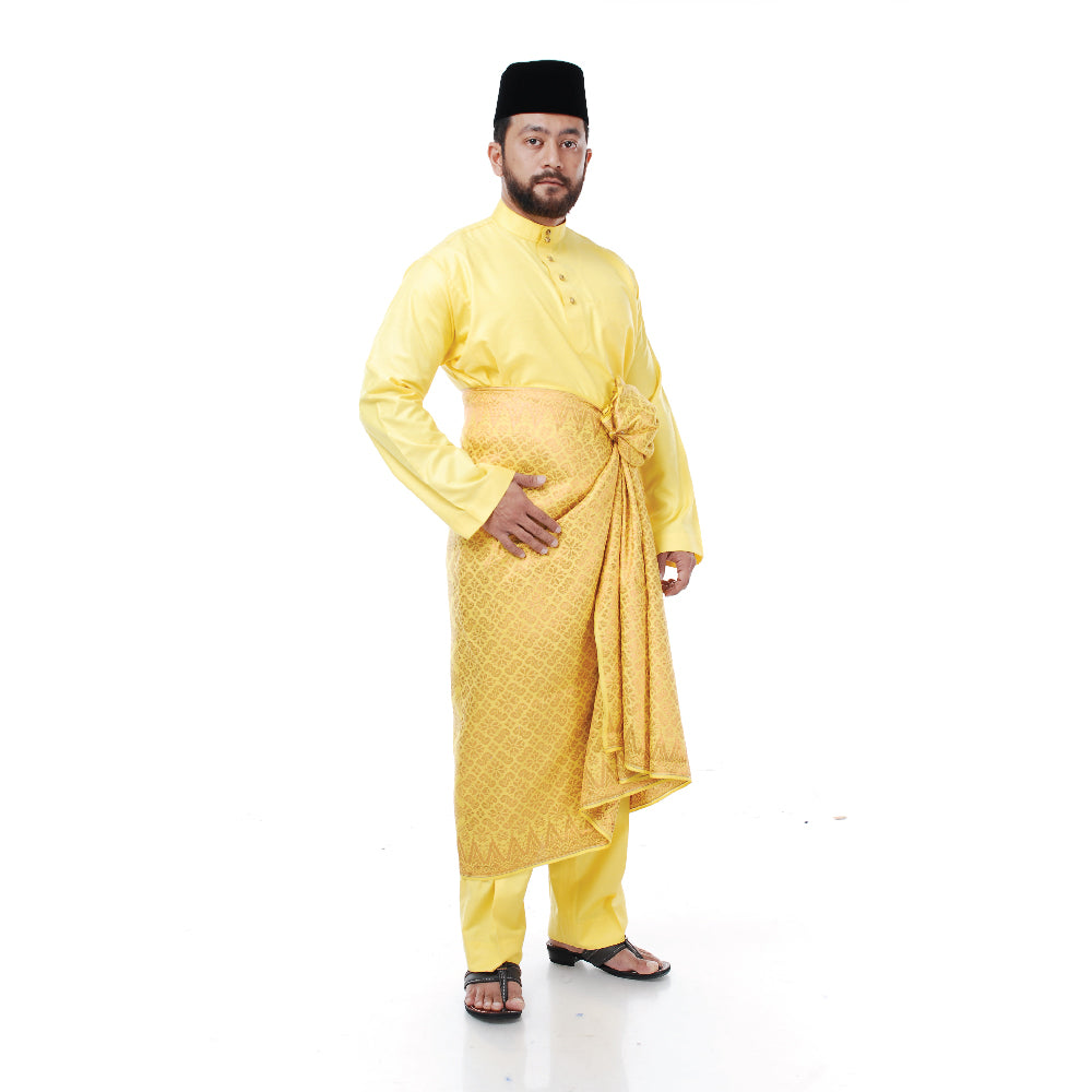 Baju Melayu Tenun Pahang Yellow