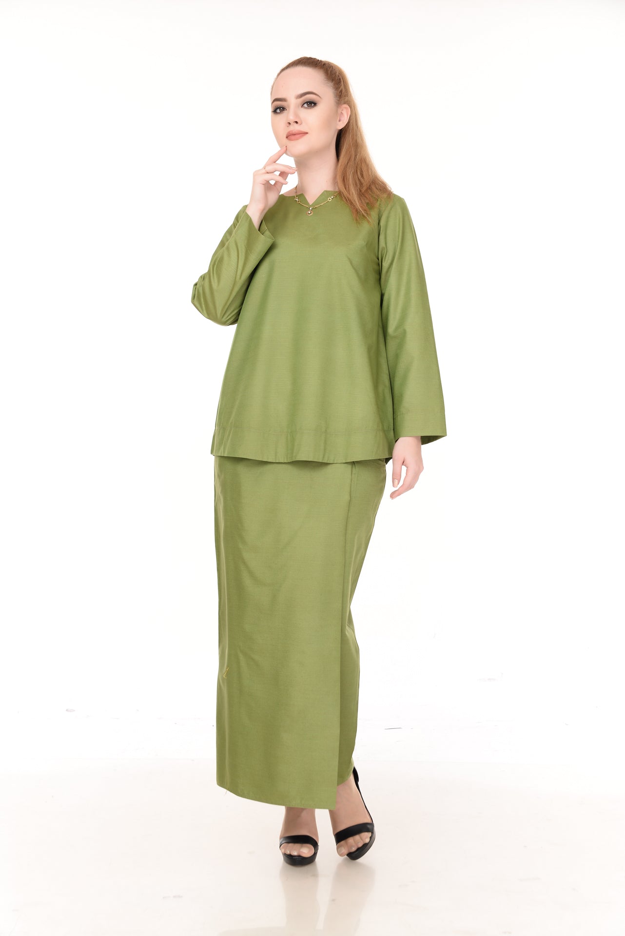 SET LAURA KURUNG KEDAH(LIGHT GREEN)