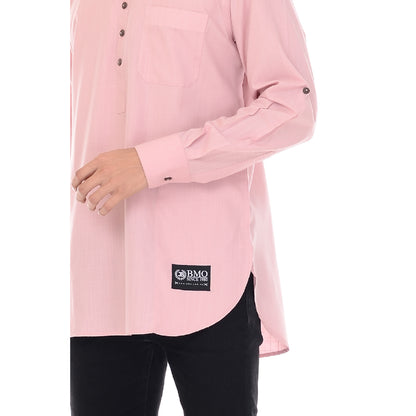 Kurta Basic Long Sleeve Cuff Dark Pink