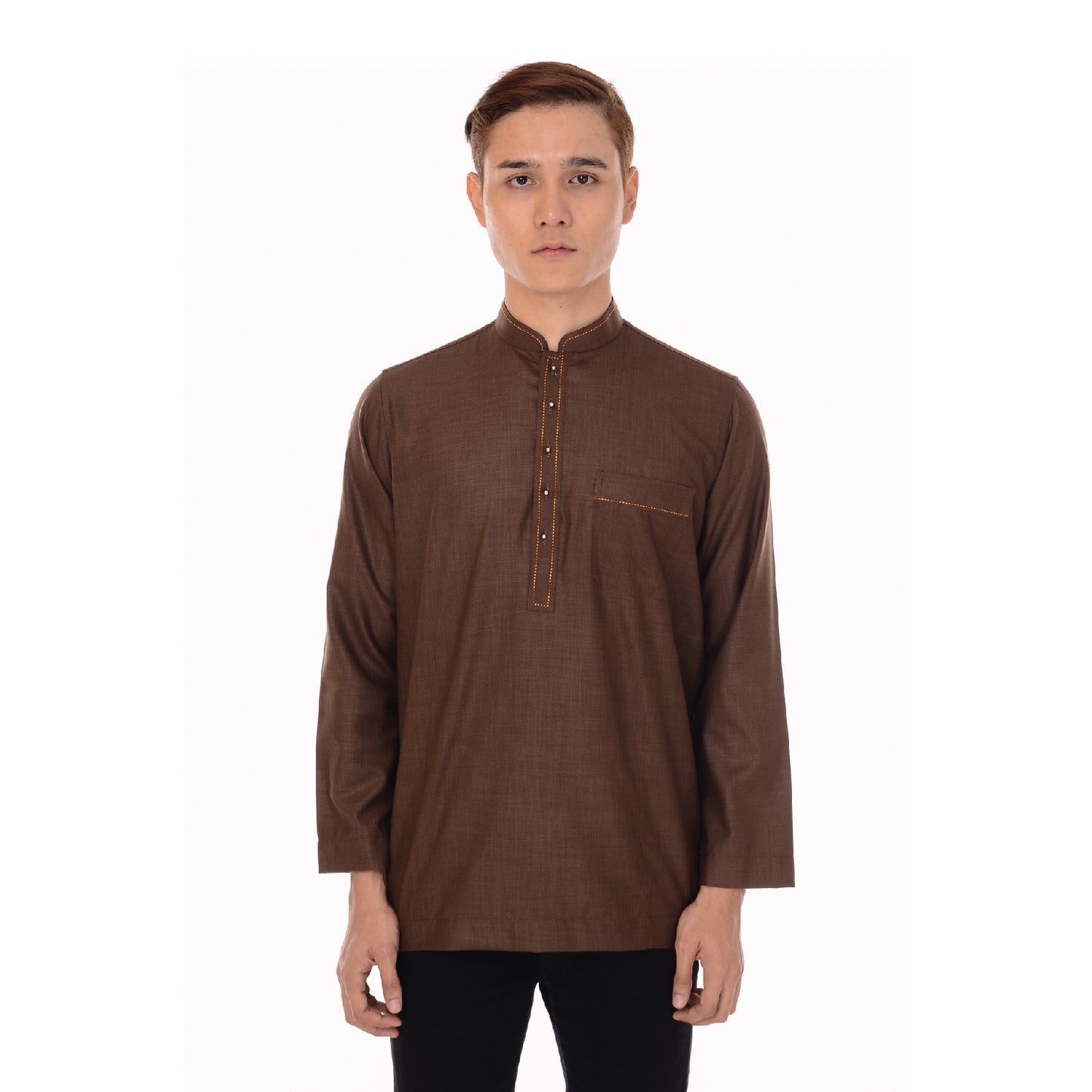 Kurta Hand Stitch Dark Brown