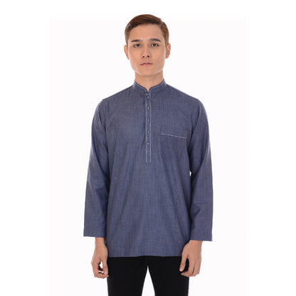 Kurta Hand Stitch Denim Blue