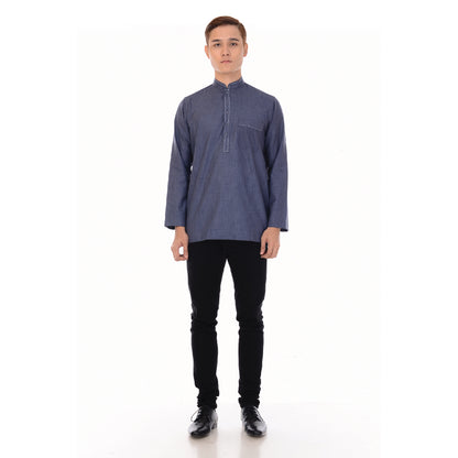 Kurta Hand Stitch Denim Blue