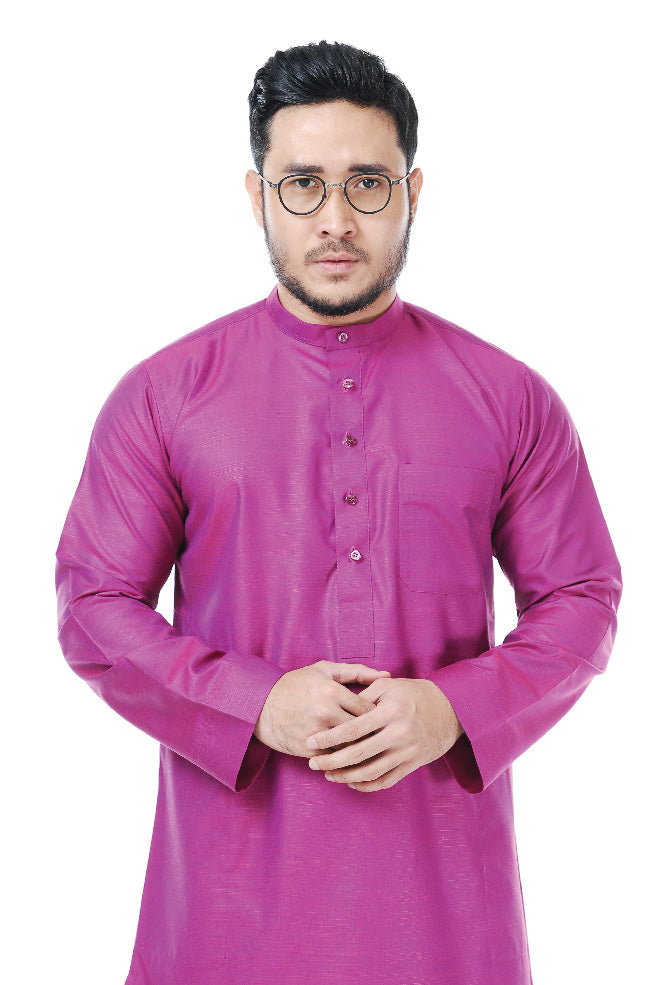 Kurta Tenun Pahang Pink Purple