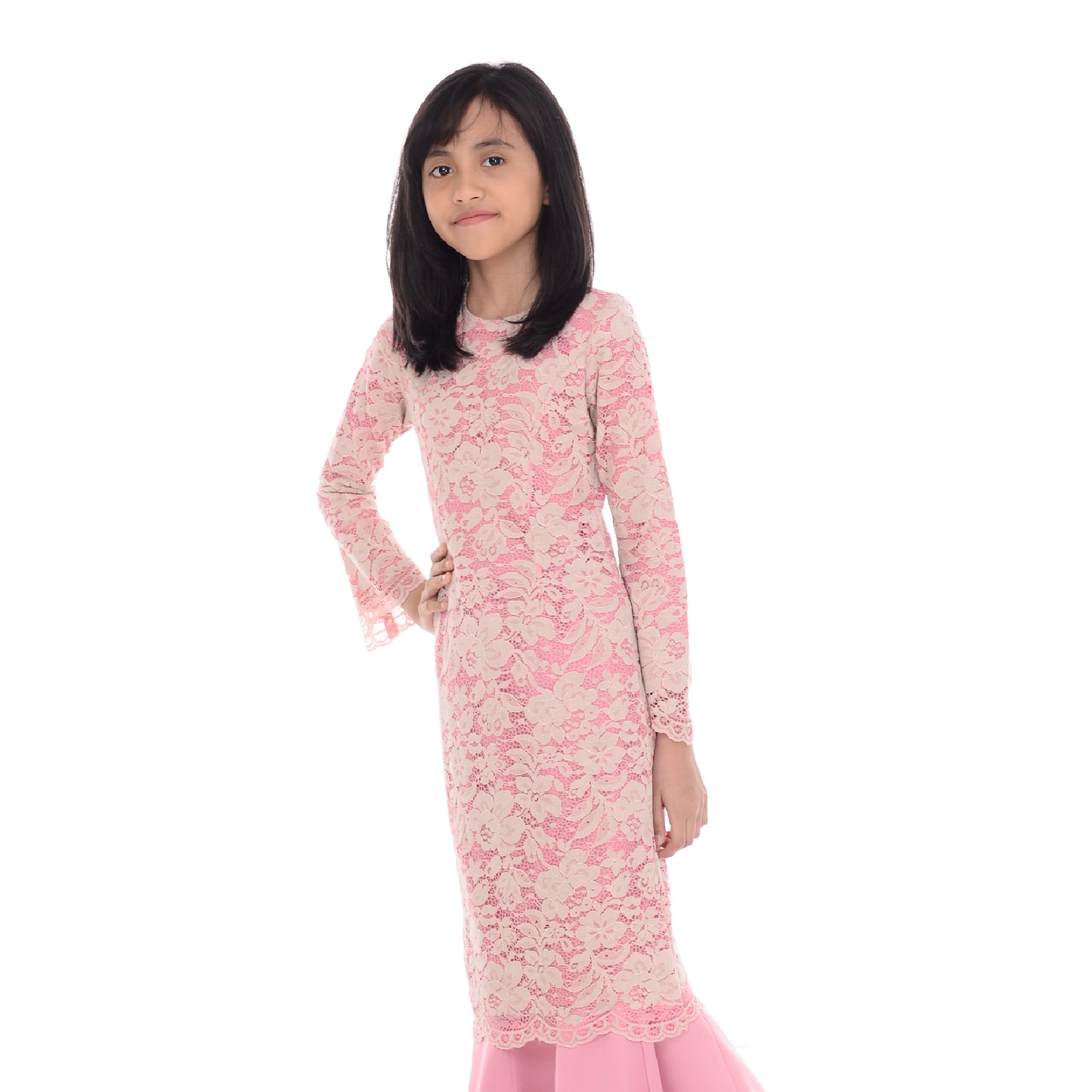Baju Kurung Mawar Kids Dark Pink