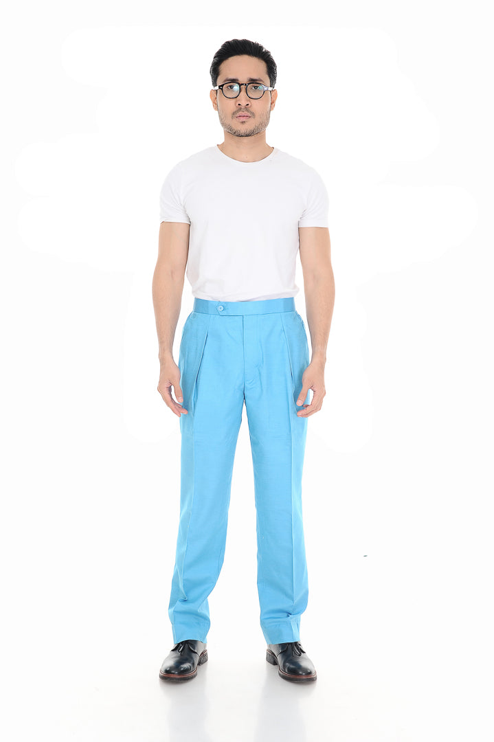 Baju Melayu Tenun Cotton Silk Light Turquoise