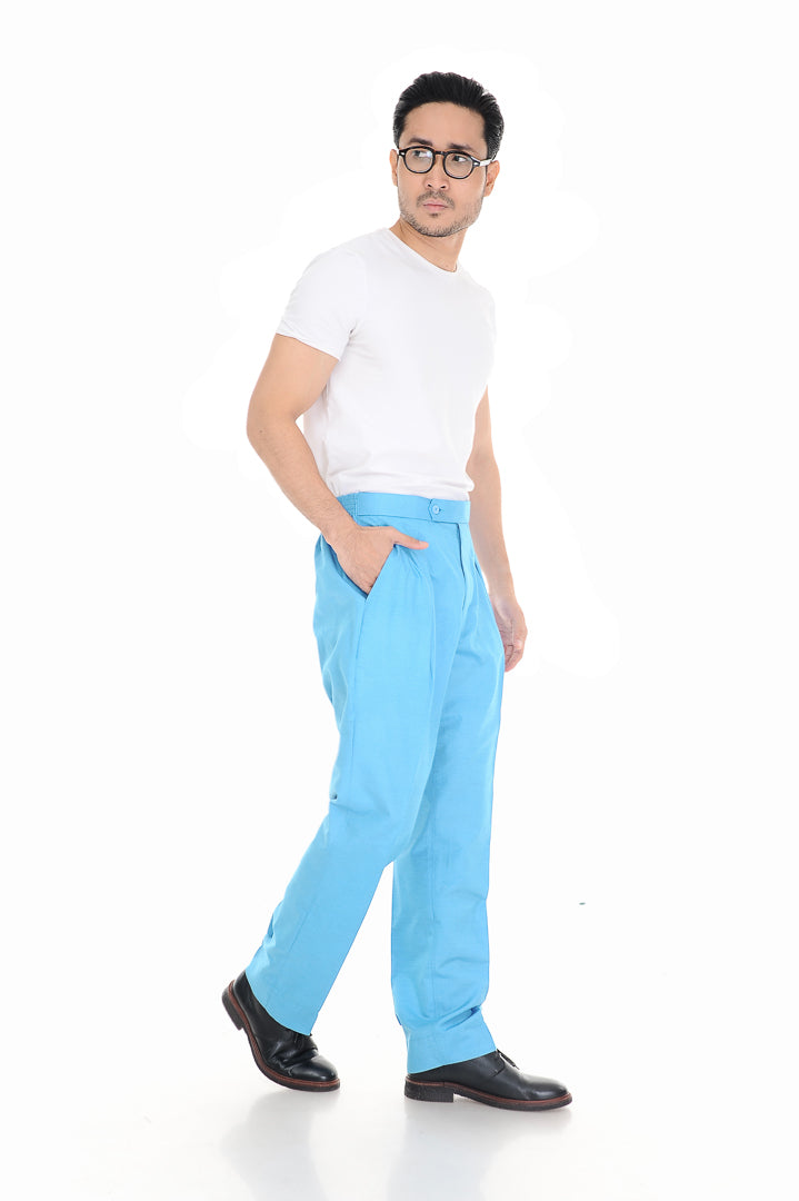 Baju Melayu Tenun Cotton Silk Light Turquoise