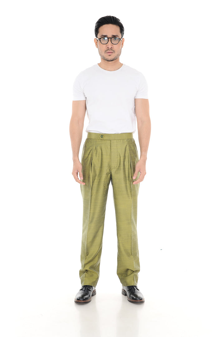 Baju Melayu Tenun Cotton Silk Olive