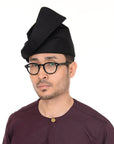 Setanjak | Tengkolok  | Destar  | Traditional Malay Head Gear Plain Black