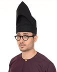 Setanjak | Tengkolok  | Destar  | Traditional Malay Head Gear Plain Black