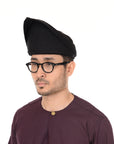 Setanjak | Tengkolok  | Destar  | Traditional Malay Head Gear Plain Black