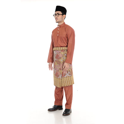 Baju Melayu Tenun Cotton Silk Brown