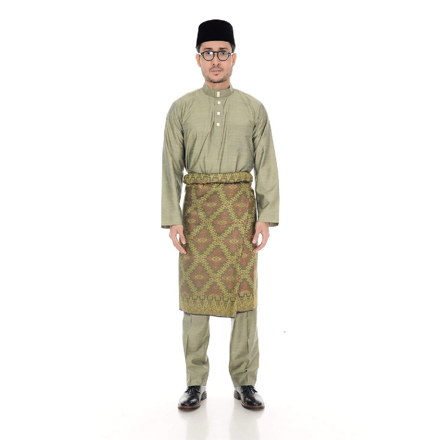 Baju Melayu Tenun Cotton Silk Soft Green