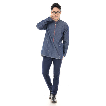 Kurta Shirt Denim Long Sleeve