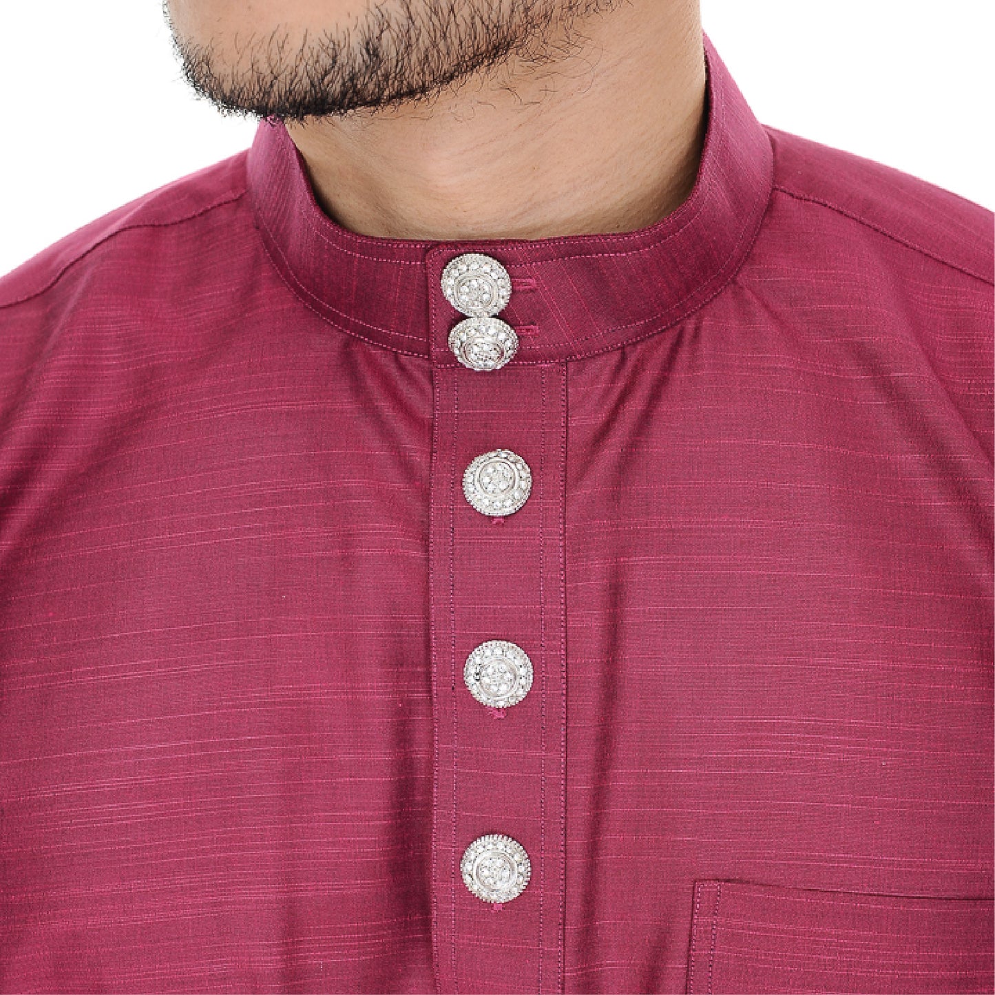 Baju Melayu Tenun Cotton Silk Magenta