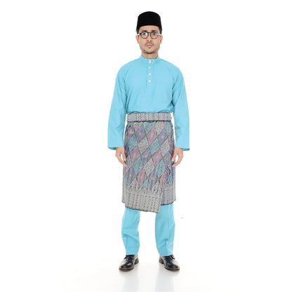 Baju Melayu Tenun Cotton Silk Light Turquoise