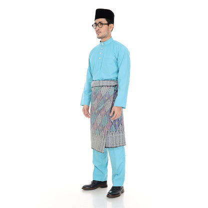 Baju Melayu Tenun Cotton Silk Light Turquoise