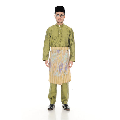 Baju Melayu Tenun Cotton Silk Olive