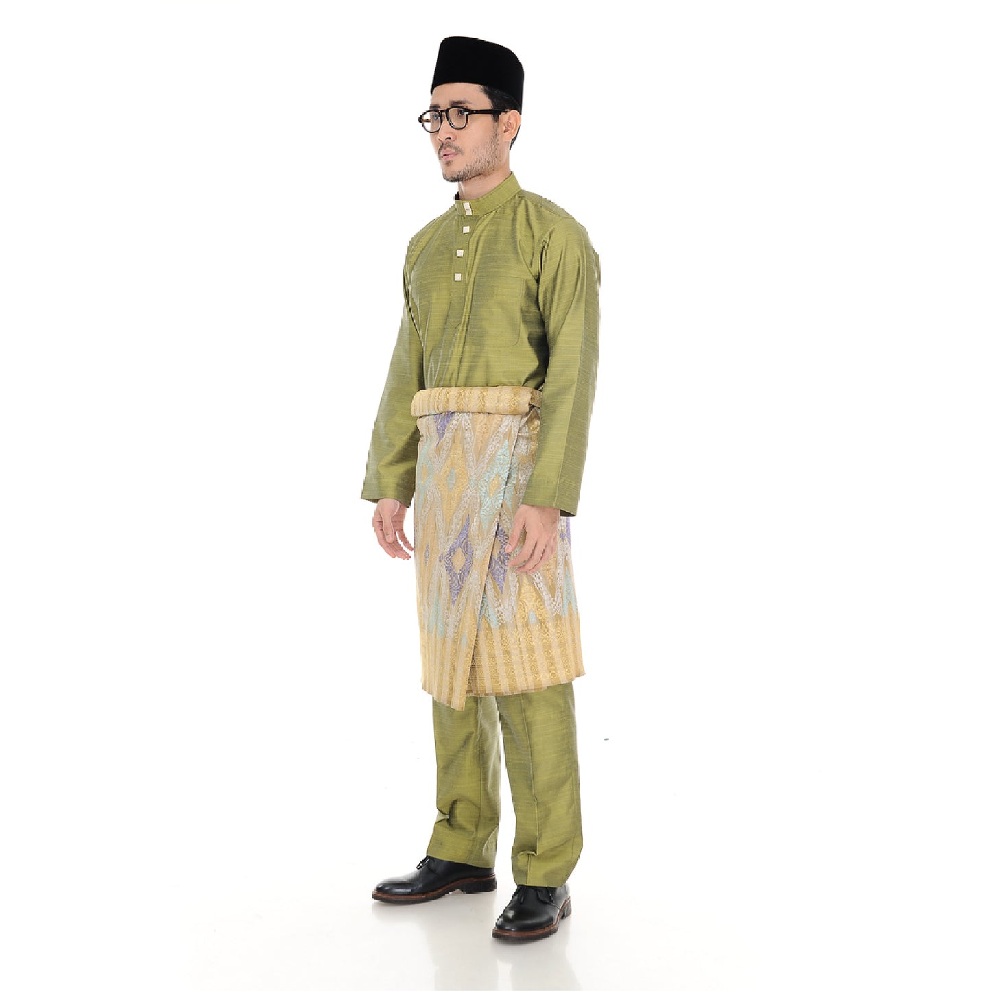 Baju Melayu Tenun Cotton Silk Olive