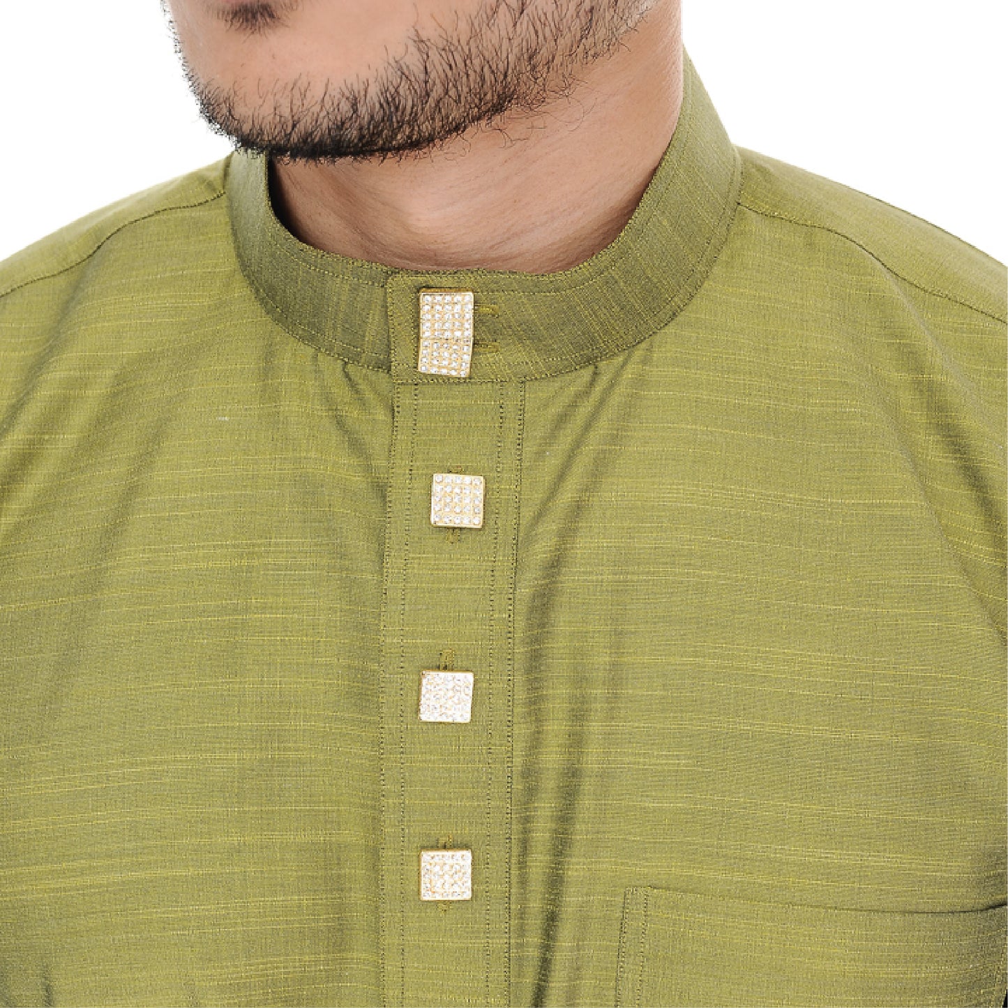 Baju Melayu Tenun Cotton Silk Olive