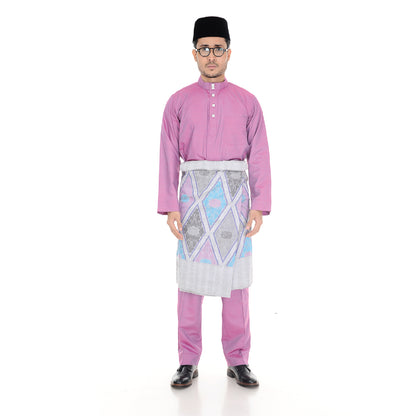 Baju Melayu Tenun Cotton Silk Pink